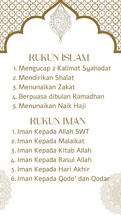 Rukun Iman Dan Islam Makna Rukun Iman Dalam Agama Islam Aqidah Laduni