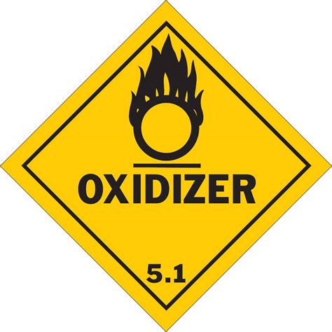 Brady Part Oxidizer Hazardous Material Shipping Labels