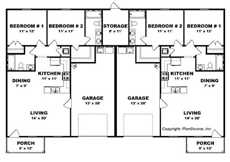 26 Duplex House Plans With Garage In The Middle Information