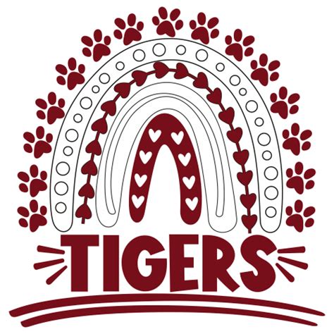 Tigers Football Rainbow SVG Tigers Football Rainbow Vector File