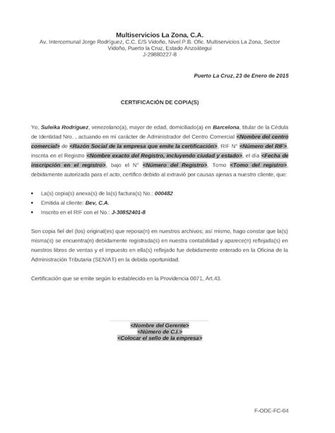 Docx Formato Carta De Certificacion De Copias Dokumentips