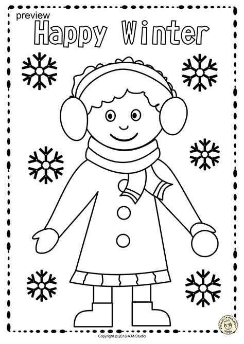 Preschool Coloring Sheets Winter Teaching Treasure