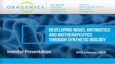 Oragenics has 7 employees at their 1 location. Oragenics (OGEN) Investor Presentation - Slideshow ...