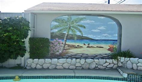 21 Swimming Pool Wall Mural Ideas Beach Mural Garden Wall Art Wall