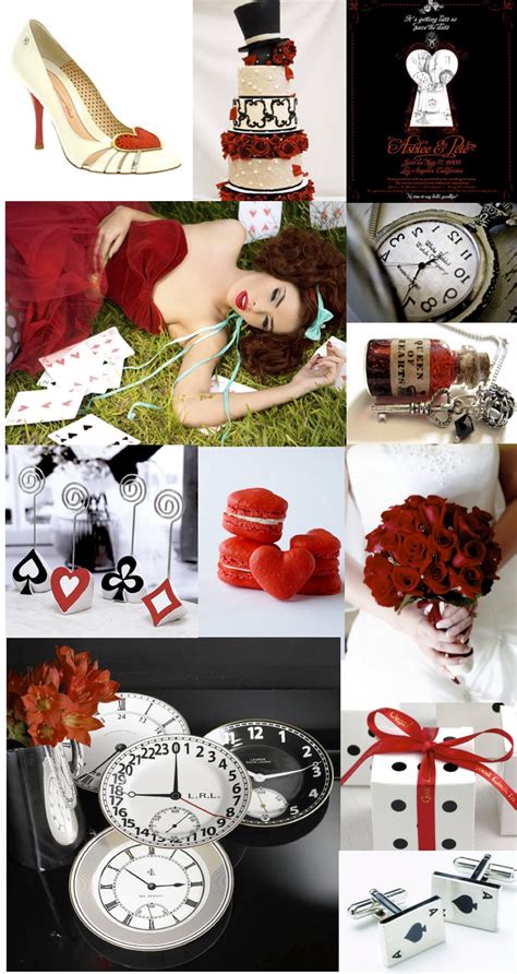 Alice In Wonderland Wedding Queen Of Hearts Inspiration Board Alice In Weddingland Wedding Blog
