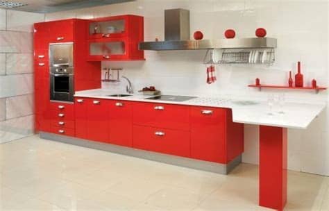 Sabiendo que el color rojo es tu faborito, te moestrare ideas para que logres realizar la decoración de cocina en rojo. cocina chica roja - Casa Web