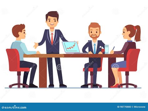 A Reunião De Negócios No Escritório Na Tabela De Conferência Com Homens