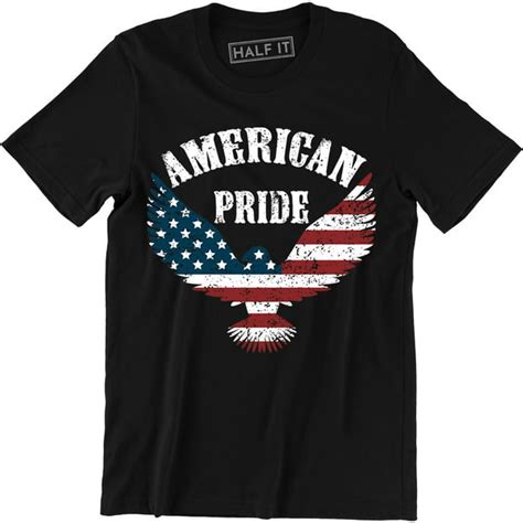 Half It Usa American Pride Flag Freedom Bald Eagle Mens T T Shirt