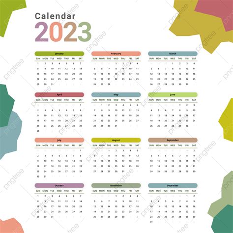 Cute Calendar 2023 Vector Art Png Images Free Downloa