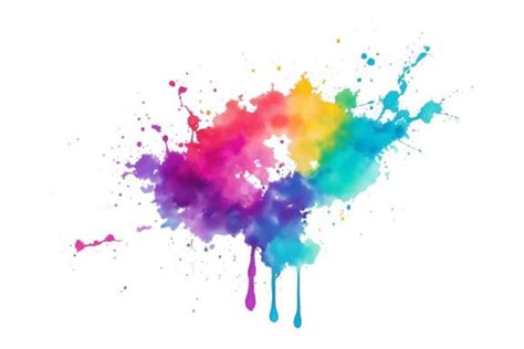 Rainbow Paint Splatter Brush Stroke Graphic By Pixeness · Creative Fabrica