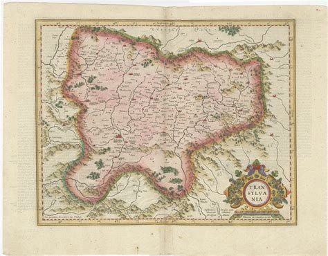 Antique Map Of Transylvania By Hondius C1630