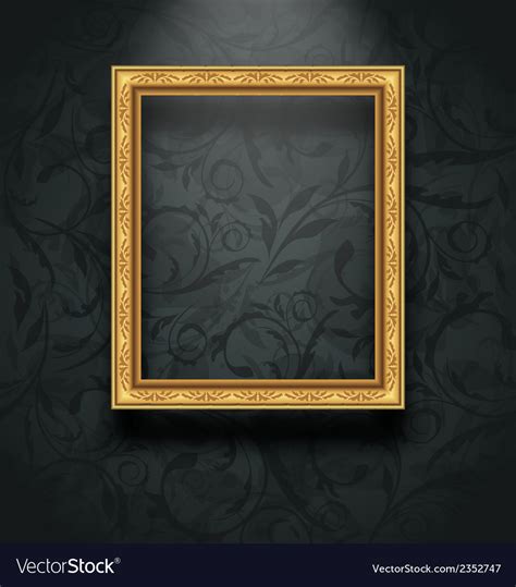 Picture Frame On Floral Texture Wall Royalty Free Vector