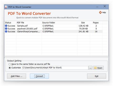 Adept Pdf To Word Converter Full Windows 7 Screenshot Windows 7 Download