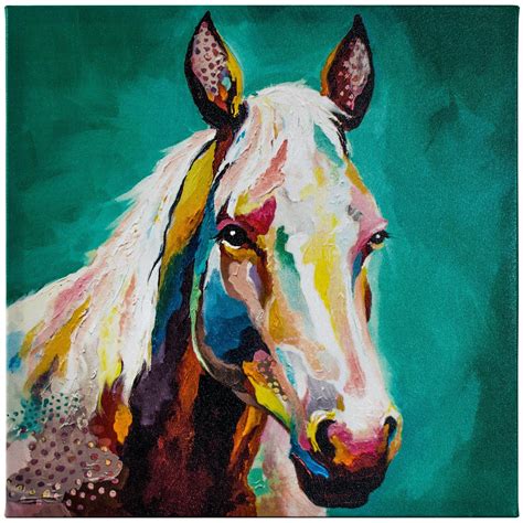 Colorful Horse Painting Wrapped Canvas Print Colorful Horse Painting