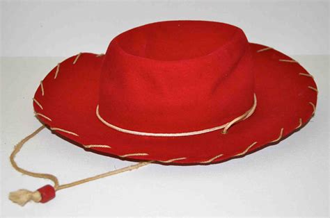 Vintage 1950s Childs Red Laced Cowboy Hat Tiny Tot 100 Wool Size