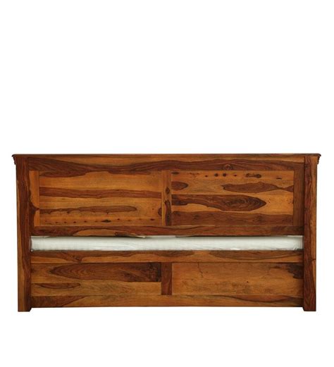Buy Stanfield Solid Wood Queen Size Bed With Box Storage In Honey Oak Finish By Amberville