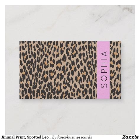 Animal Print Spotted Leopard Brown Black Business Card Printing