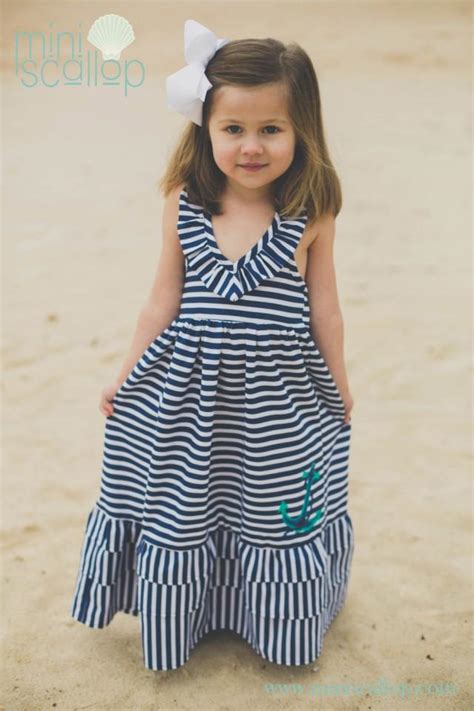 Girls Anchor Nautical Stripe Maxi Dress Stripe Maxi Dress Toddler
