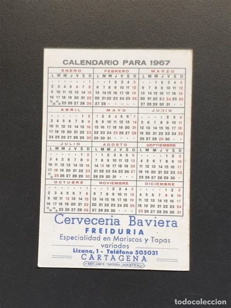 Vck 1944 Calendario Bolsillo Año 1967 Chica Comprar Calendarios