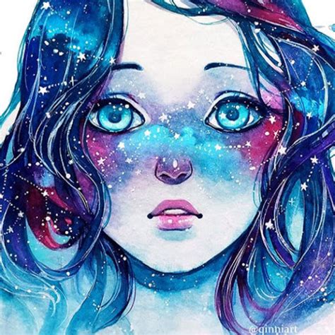 Galaxy Girl Painting Acrylic