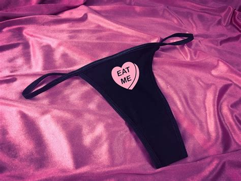 Sexy Slutty Panties Thong Underwear Kinky Eat Me Candy Heart Etsy