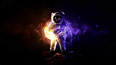 Download Wallpaper 1920x1080 Astronaut Cosmonaut Space Suit Shards Shine Full Hd Hdtv Fhd