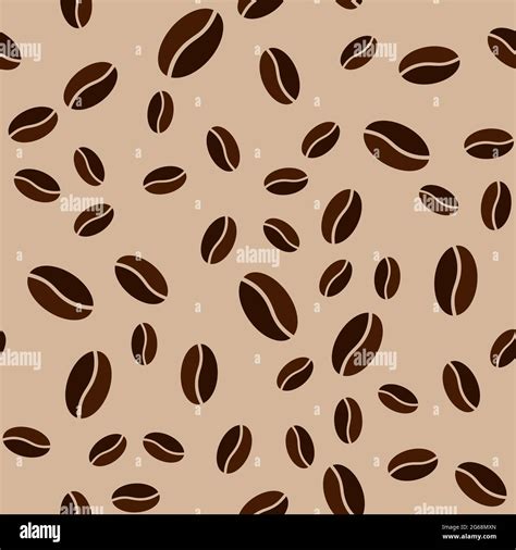 Coffee Grains Beige Seamless Pattern Repeated Coffee Beans Beige