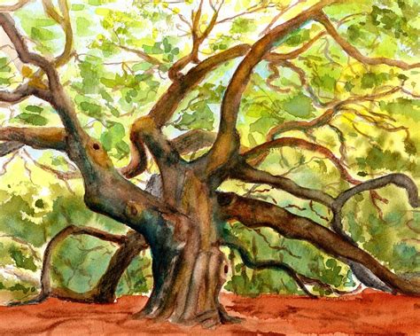 Angel Oak Tree South Carolina Painting By Carlin Blahnik