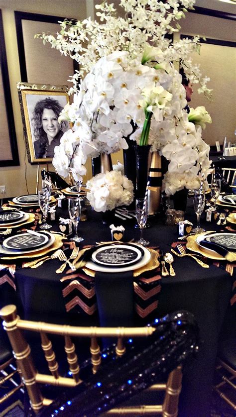 Modern Black And Gold Tablescape B Lovely Events