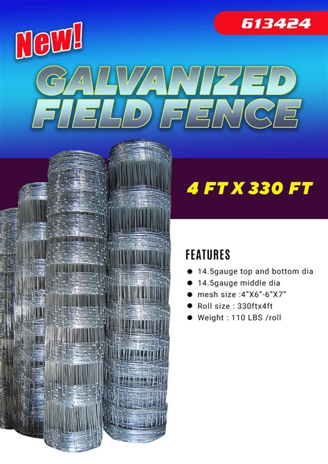 New 330 Ft 4 Ft Galvanized Field Fence 613424 Uncle Wieners Wholesale