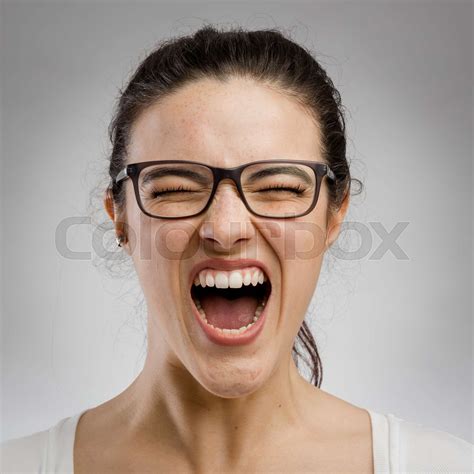 Woman Yelling Stock Image Colourbox