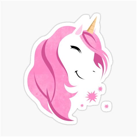 Cute Pink Unicorn Girl Sticker For Sale By Imutobi Redbubble