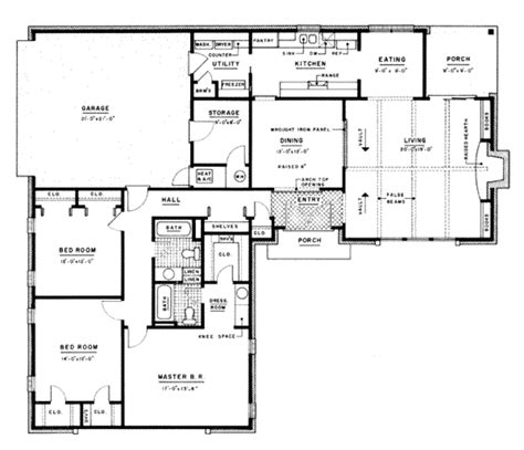 Ranch Style House Plan 3 Beds 2 Baths 1802 Sqft Plan 36 381