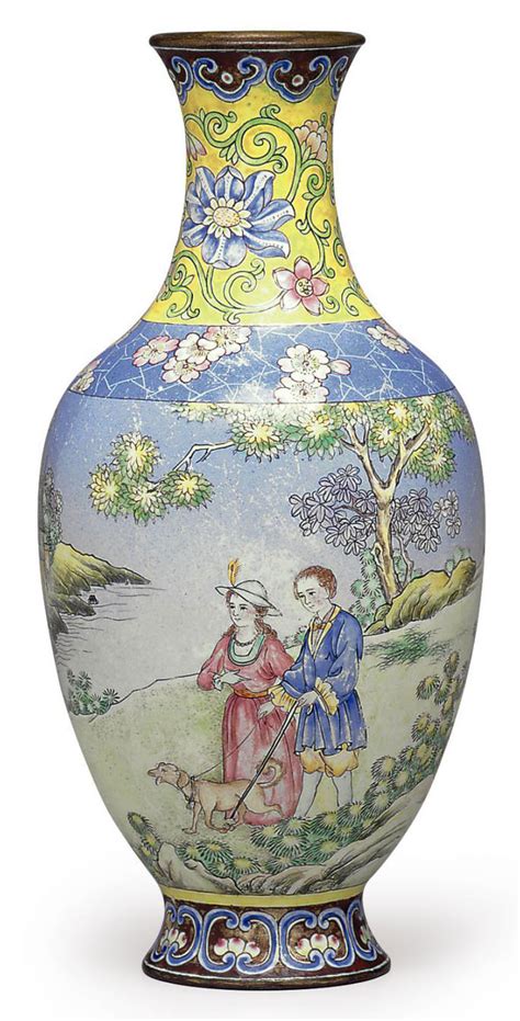 A European Subject Canton Enamel Vase 18th Century Christies