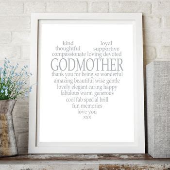 Personalised Godmother Heart Print By Tillybob And Me