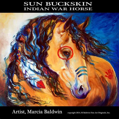 M Baldwin Original Oil Painting Buckskin Indian War Horse Marcia