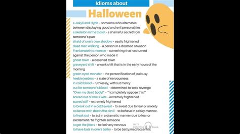 Spooky Halloween Idioms And Phrases English Vocabulary