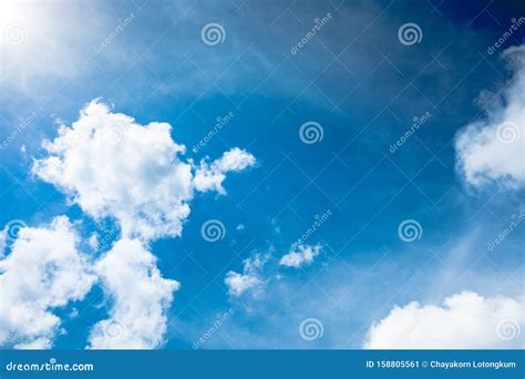 Clear Blue Sky With Altocumulus Cloud Stock Image Image Of Blue