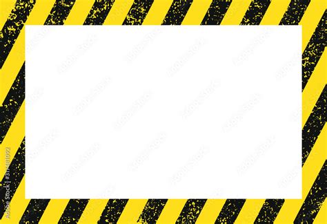 Warning Frame Yellow Black Diagonal Stripes Vector Illustration Texture