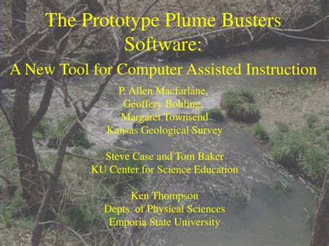 Ppt The Prototype Plume Busters Software A New Tool For Computer