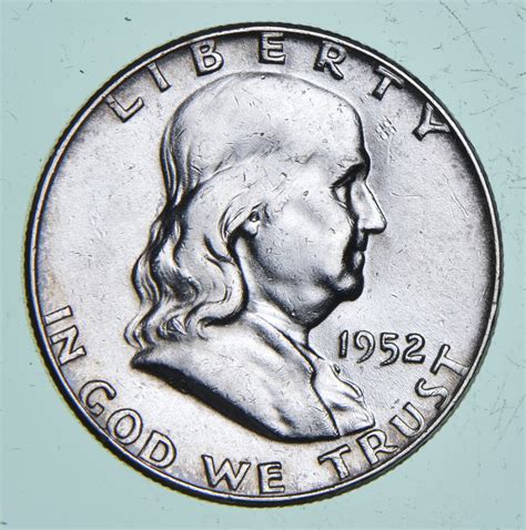Higher Grade 1952 Rare Franklin Half Dollar 90 Silver Coin