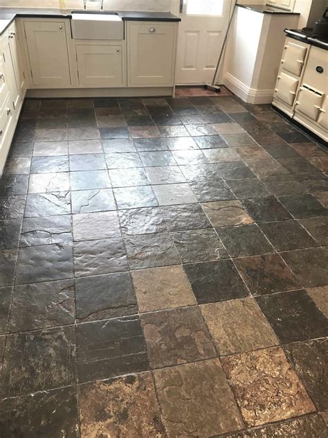 Renovating A Beautiful Slate Tiled Kitchen Floor In Sutton Coldfield