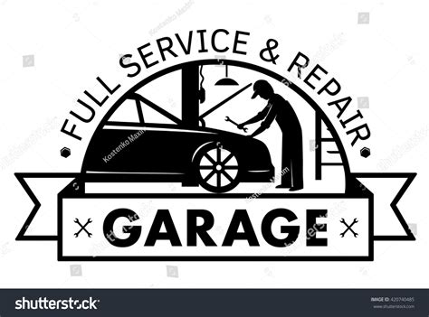 Auto Center Garage Service Repair Logovector Stock Vector Royalty Free