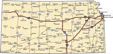Kansas Highway Map Stock Illustration Download Image Now Istock