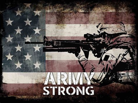 Army Strong Quote On American Flag With Soldiers Army Etsy