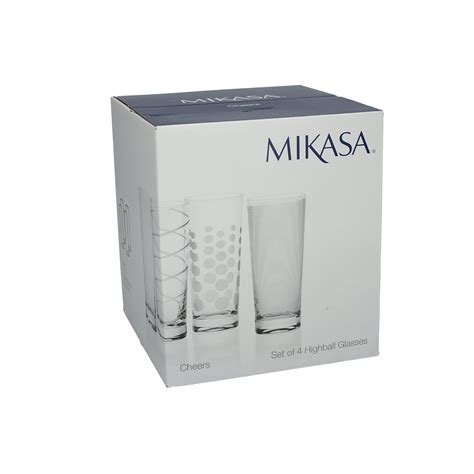 Mikasa Cheers Set Of 4 High Ball Glasses Porters