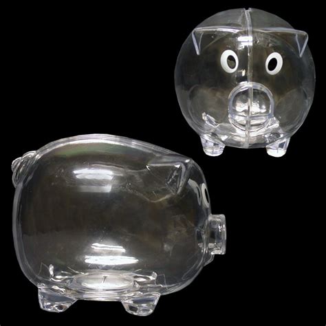 Clear Plastic Piggy Bank Non Light Up Novelties And Toys