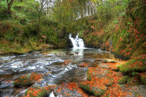 Images Ireland Mullinhassig Waterfall Hdr Nature Waterfalls Moss
