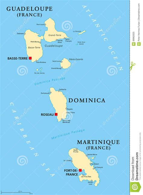 Rezervišite na stjuardesi najjeftinije avionske karte dominica i svet će pripadati vama! Politische Karte Guadeloupes, Dominicas Und Martiniques ...