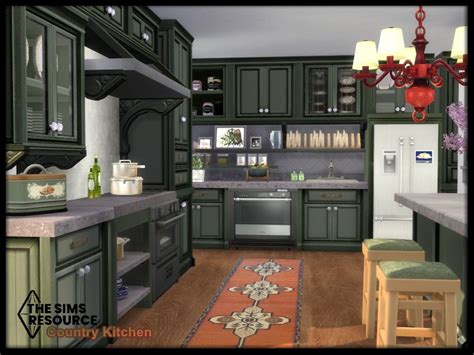 Seimar8s Country Kitchen Set Sims 4 Kitchen Country Kitchen Sims 4